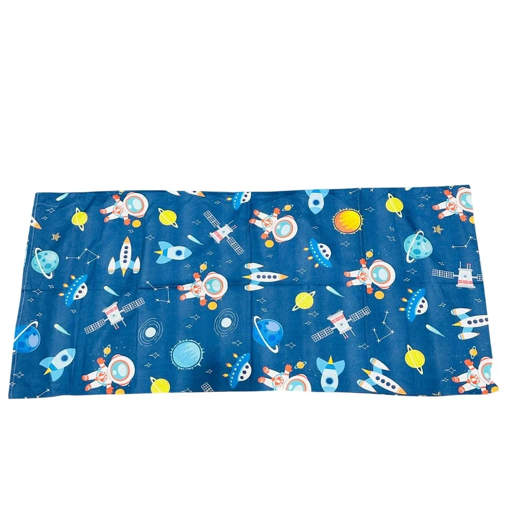 Wildkin Kids Nap Mat Cover 100% Cotton Space Astronaut Rocket Blue 20x45